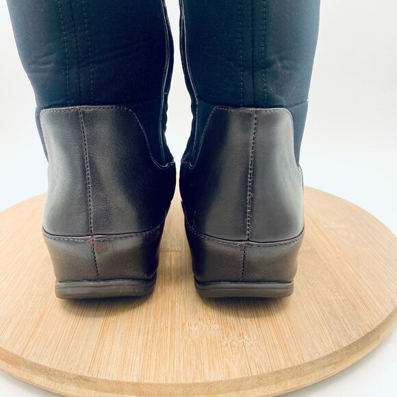 Fitflop Boots Womens 7.5 38 Brown Leather Mesh Knee High Recovery Platform - Picture 9 of 11